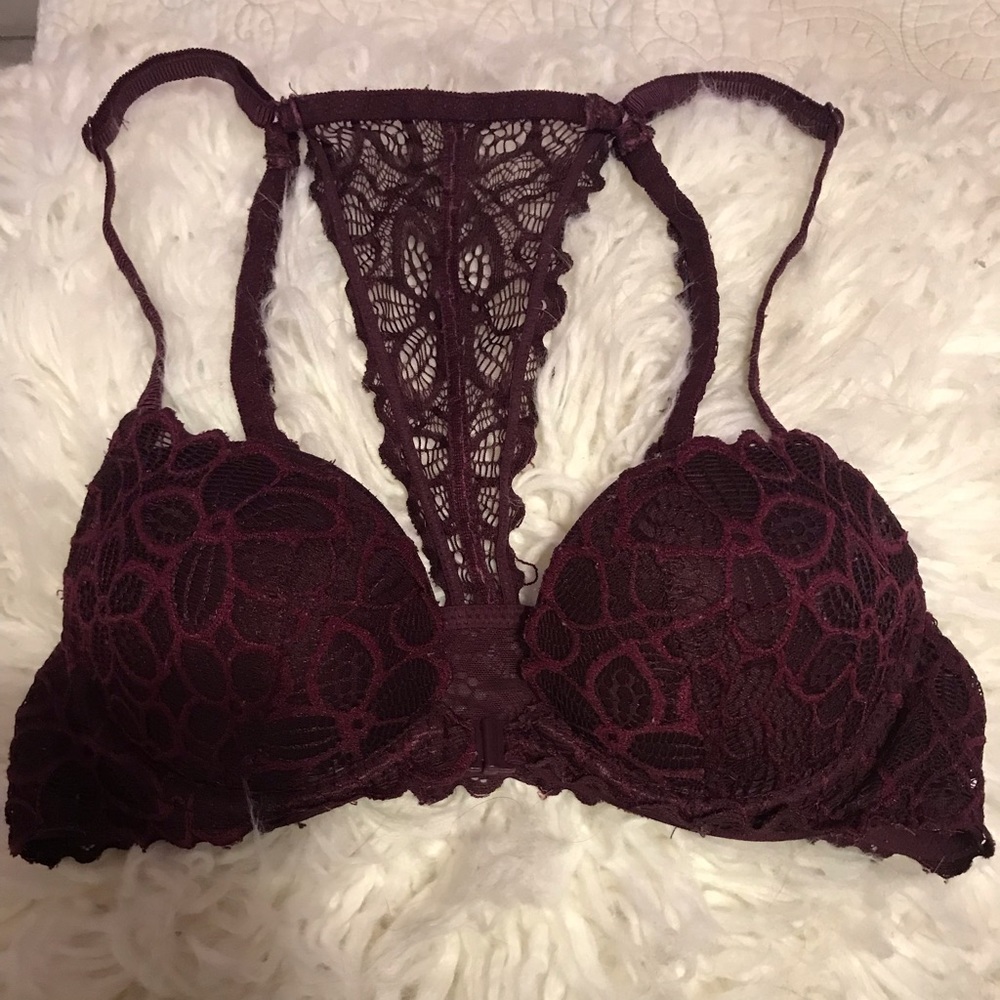 Pink Victorias Secret front clasp bra
